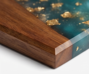 Premium Resin And Walnut Wood <b>Coasters</b> With Square Shape Perfect For Home Hotel Tableware Elegant Dining Accessory - Product Image 2