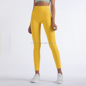 Mallas de Yoga transpirables sin costuras de alta calidad, pijama deportivo estirable para mujer, mallas de gimnasio, mallas de entrenamiento con logotipo personalizado 2024 - Product Image 1
