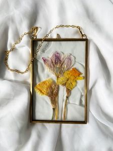 Marco de fotos flotante vintage de latón para colgar en la pared, vitrina para flores secas, decoración de bodas, soporte de fotos de metal y vidrio. - Product Image 1
