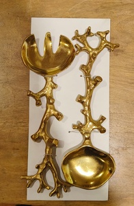 Cuillère de service décorative de luxe pour la cuisine, fourchette de service décorative, cuillère à manche plume, cuillère à manche feuille - Product Image 5
