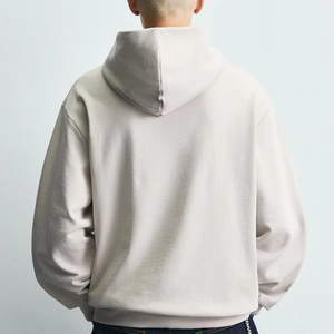 Sweat-shirt à capuche blanc de luxe surdimensionné pour homme, en mélange de coton épais de qualité supérieure, style streetwear décontracté, doux et chaud pour l'hiver - Product Image 2