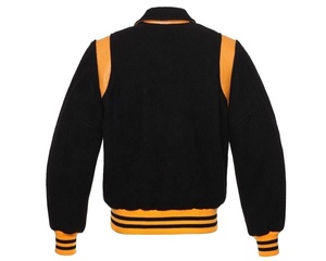 Unisex <b>Black</b> <b>Red</b> <b>Varsity</b> <b>Jacket</b> Polyester Preppy Style Turn-down Collar Regular Sleeve Single Breasted Baseball Winter Front - Product Image 6