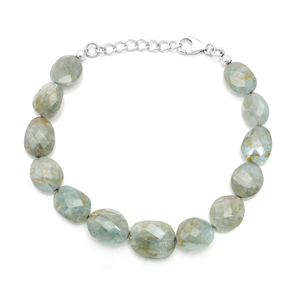 Bracelet Classique en Aigue-marine Naturelle de Haute Qualité, en Argent Sterling 925, avec Pierre Précieuse à Éclat Doux, Fait Main, Design Unique - Product Image 1