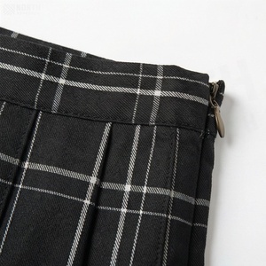 Mini-jupe plissée à carreaux pour femme, taille normale, en polyester tissé, style décontracté toutes saisons - Product Image 4