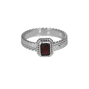 Natural <b>Garnet</b> Wholesale 925 Sterling <b>Silver</b> <b>Ring</b> Handmade Red <b>Garnet</b> Bezel Set Chevron Band <b>Ring</b> for Women - Product Image 1