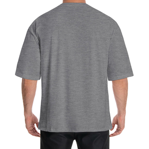 Camiseta Oversize de Alta Calidad para Hombre, Estilo Urbano, Algodón Grueso, Corte Holgado, Hombros Caídos, Casual, Verano, Manga Corta, Camisetas Modernas - Product Image 2