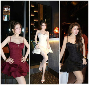 Robe longue élégante en soie à manches courtes pour femme – Lavable, design uni simple, alliant parfaitement élégance, confort et décontracté - Product Image 3