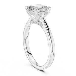 Anillo de compromiso con diamante brillante de corte Asscher cultivado en laboratorio para mujer, diseño clásico con engaste de puntas, joyería certificada GRA al precio más bajo. - Product Image 3