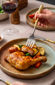 <b>Gold</b> Zigzag Design Handle <b>Cutlery</b> Elegant And Stylish Flatware Perfect For Dining Table Kitchen Essentials And Gift - Product Image 3