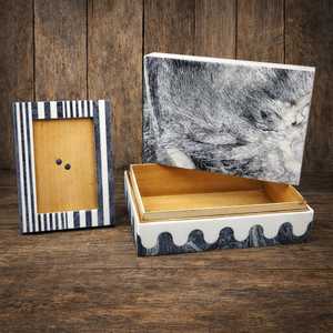 FAIZA CRAFT Customized Square Wood <b>Storage</b> Box 100% Bone Inlay Design Classic Style Handmade Eco-Friendly Wedding Jewelry - Product Image 3