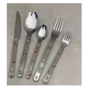 Ensemble de couverts en bois d'acacia avec manche en bois, comprenant cuillères à dîner et à dessert, très vendu - Product Image 2