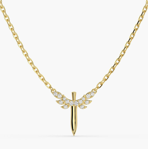 จี้เพชรเม็ดเดี่ยวทรงวินเทจชุบทอง 14KT เพชรเพาะเลี้ยงในห้องปฏิบัติการ พร้อมสร้อยคอสำหรับผู้หญิง รับรองโดย IGI ของขวัญแต่งงาน เครื่องประดับ - Product Image 1