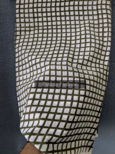 Tela de Algodón Estampada a Mano de Primera Calidad, Diseño a Cuadros Verde Oliva, 100% Algodón, Material para Vestidos por Metro - Product Image 2