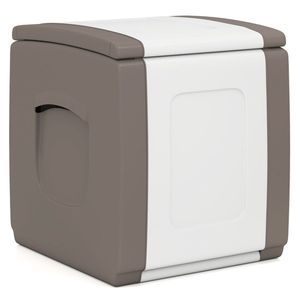 Boîte de rangement extérieure de 27 gallons avec poignées latérales, design bicolore beige, unité de rangement pour patio imperméable - Product Image 4