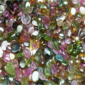 Natural Gemstone Multi-Color Tourmaline Rose Cut <b>Free</b> 1-2.5 Cts Slices IGI Certified Customizable <b>Weight</b> Coszcatl Exports - Product Image 6