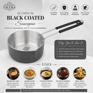 ผู้จัดจำหน่ายขายส่ง หม้ออะลูมิเนียมเคลือบสีดำ ชุดเครื่องครัว หม้อหุงต้มแบบไม่ติดกระทะ ทนทาน พร้อมหูจับ - Product Image 3