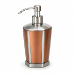 Distributeur de savon en acier inoxydable côtelé, moderne, argent chromé, pour liquide, rechargeable, avec pompe à lotion, pour hôtel et salle de bain - Product Image 2