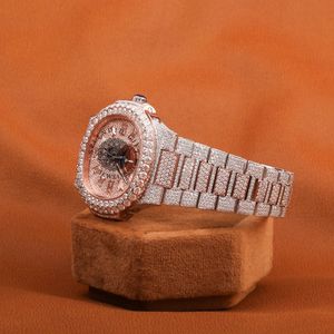 Reloj de Diamantes de Lujo, Regalo Espléndido, 28mm, Analógico, Movimiento de Cuarzo ETA, Resistente al Agua 10m, Correa de Plata con Moissanita, Diseño Discreto - Product Image 3