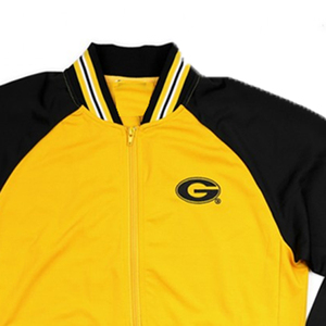 Men's Yellow Black Color Blocking Track Jacket Casual Autumn Wear Turn-down Collar Woven Plain Dyed - Product Image 4