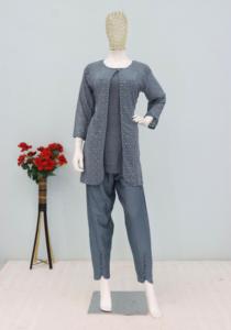 Ensemble Salwar Kameez 2 pièces élégant en Faux Georgette, prêt-à-porter, avec broderies, idéal pour les fêtes, Diwali et les bals de promo - Product Image 6