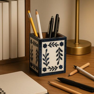 Portalápices con Incrustaciones de Hueso, Diseño Único y Forma Personalizada - Product Image 2