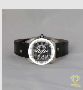 Reloj de Diamantes Moissanite de Alta Gama con Diseño de Caja Cuadrada, Acabado en Oro Blanco de Lujo y Correa Negra - Product Image 1