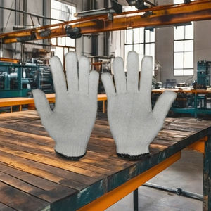 Guantes DE SEGURIDAD blancos mejor valorados Durable Flexible Algodón Poliéster 21-26cm Longitud 10 pares Polybag Tareas de construcción en Vietnam - Product Image 3
