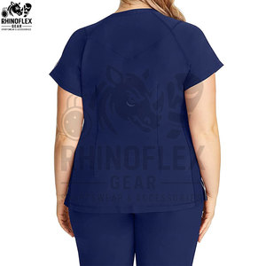Tenue d'infirmière hiver pour femme, col Claudine, rose, manches longues, blouse blanche à manches courtes, salopette de pharmacie, ensemble deux pièces - Product Image 2