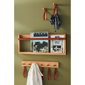 Revistero Minimalista de Madera de Acacia al por Mayor con Detalles en Cuero - Product Image 1