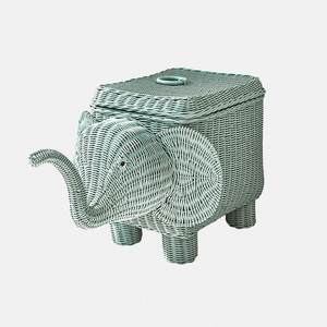 Panier de rangement en rotin en forme d'éléphant, collection mignonne, fait main, style farmhouse, panier de rangement animalier, décoration de chambre d'enfant - Product Image 2