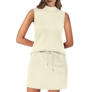 ชุดเสื้อกล้ามคอสูงและกางเกงขาสั้นสำหรับเล่นพิคเคิลบอลสำหรับผู้หญิง ชุดเสื้อกล้ามคอสูงและกางเกงขาสั้นสำหรับเล่นพิคเคิลบอลที่สวมใส่สบายสำหรับผู้หญิง - Product Image 1