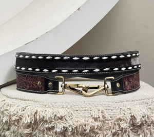 Professional Manufacture Design Hand <b>Tooled</b> <b>Leather</b> Guitar Strap Hair-On Cowhide <b>Leather</b> High Quality Adjustable Shoulder Straps - Product Image 5