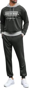 Men's 2 Piece Outfits Hoodie Sweatshirt Elastic Waist Joggers Sweatpants Casual <b>Athletic</b> Tracksuit Sweatsuit Set - Product Image 4