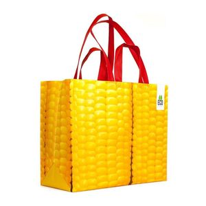 Custom Colorful <b>Vegetable</b> Printed Gift Supermarket Grocery Reusable Laminated PP Woven Shopping <b>Bag</b> with Handles - Product Image 6