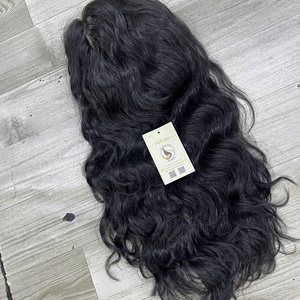 Venta al por mayor de cabello humano vietnamita 100% natural, cabello ondulado, cierre de encaje sin pegamento, cabello vietnamita virgen, peluca suiza negra natural - Product Image 6