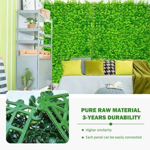 Pannelli di Bosso 50x50 cm, Decorazione Murale Effetto Erba, 20 Pezzi, Resistente al Sole, Sfondo Vegetale Artificiale, Schermo per la Privacy, Decorazione Murale Verde - Product Image 6