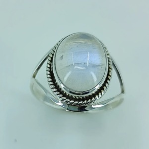 Rainbow Moonstone <b>Ring</b> 925 Sterling <b>Silver</b> Handmade Statement Promise <b>Ring</b> for Women <b>Boho</b> Oval June Birthstone Jewelry - Product Image 5