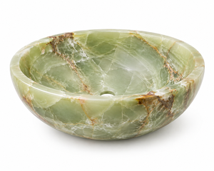 Vasque en Onyx Vert Naturel Faite à la Main et Personnalisée, Modèle Poli Feng Shui, Lavabo de Salle de Bain, Vente en Gros Directe d'Usine du Pakistan - Product Image 1
