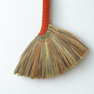 High-Quality Natural Grass Straw <b>Broom</b>, Lightweight Soft Sweeper with Plastic <b>Handle</b> for Floor, Yard & Patio - Product Image 5