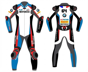 Traje de Motociclismo de Cuero Vacuno/Canguro para Hombre, Marca Bm, de Una Pieza, Hecho a Medida, Mono/Traje de Motociclista con Protección CE Nivel 2 - Product Image 1