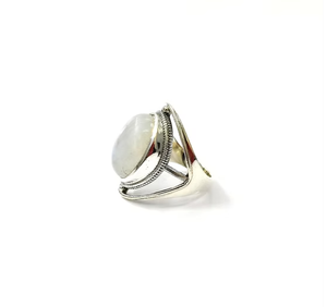 Simple <b>Dainty</b> Natural Moonstone 925 Sterling Silver <b>Ring</b> | Trendy Fine Jewelry for Anniversary & Occasion Gifts - Product Image 2