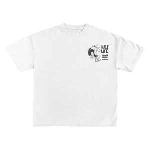 T-shirt blanc à manches courtes pour homme de la marque Half Life, col rond, coupe classique, jersey en coton, imprimé avec un motif de personnage - Product Image 1