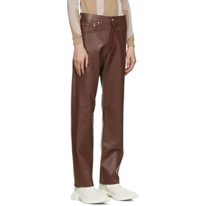 กางเกงหนังผู้ชายทรงตรงแบบใหม่ คุณภาพสูง ออกแบบตามสั่ง - Product Image 3