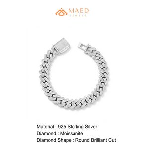 <b>Silver</b> Moissanite Fine Chain Link <b>Bracelet</b> New York Fashion Luxury Jewelry Gift Elegant Daily Wear Style - Product Image 6