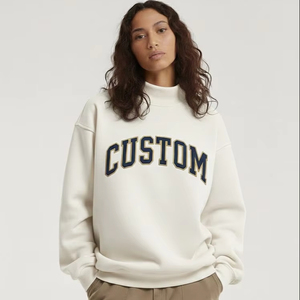 Sudadera Personalizable Extra Grande para Mujer, Estilo Hip Hop, Cuello Alto, Poliéster/Algodón, Ropa de Invierno - Product Image 1