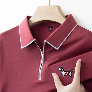 Pull en jersey à col zippé pour homme, manches longues, motif dessin animé brodé, mode printemps, tenue décontractée et professionnelle - Product Image 4