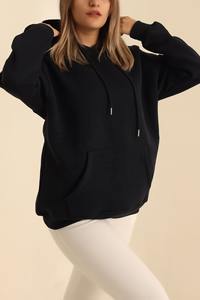 Sweat-shirts à capuche 100% coton pour femmes, streetwear, logo personnalisé, mode décontractée, sweats à capuche surdimensionnés - Product Image 4