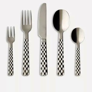 Vintage Bamboo Handle Flatware <b>Set</b> With Gold Tone <b>Spoon</b> <b>Fork</b> <b>Knife</b> Durable Mirror Polish Cutlery for Wedding - Product Image 4