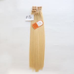 Venta al por mayor 100% doble dibujado cutícula Remy extensiones de cabello vietnamita sedoso cinta recta Color Rubio alta calidad trama única - Product Image 3