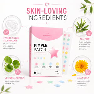 Parches Veganos para Granos en Forma de Estrella, Adhesivos Hidrocoloides para el Acné, Proveedor de Productos para el Cuidado de la Piel, Venta al Por Mayor OEM ODM - Product Image 6